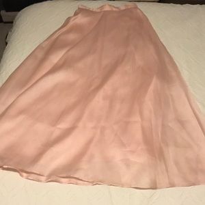 Light Pink Silk and Taffeta Long Skirt